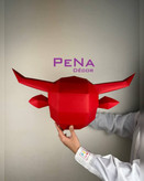 دکور سر مانکن گاو شاخ دار