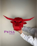 دکور سر مانکن گاو شاخ دار