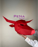 دکور سر مانکن گاو شاخ دار