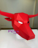 دکور سر مانکن گاو شاخ دار